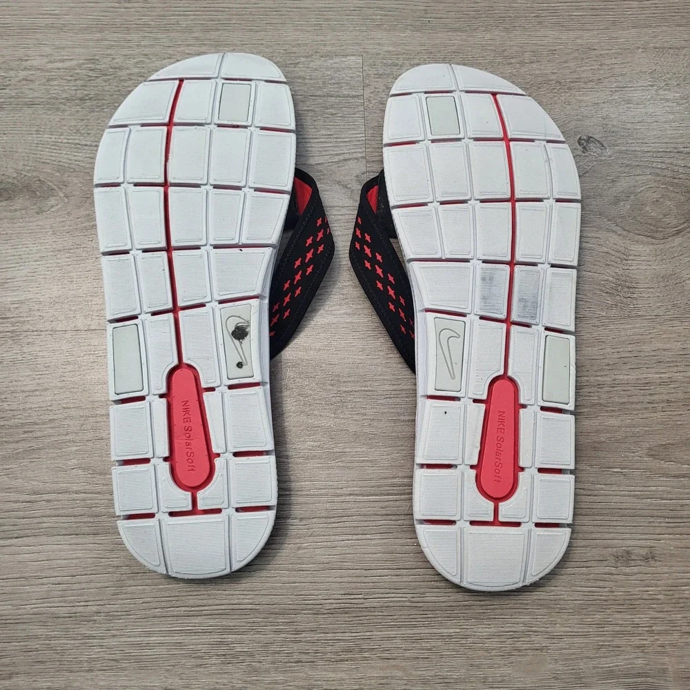 Nike Solarsoft Thong Sandals Mens Red Black Flip Flop Lightweight Y2K Casual 15